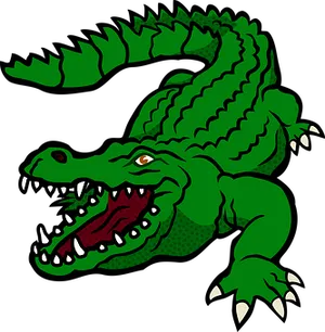 Ferocious_ Green_ Alligator_ Illustration