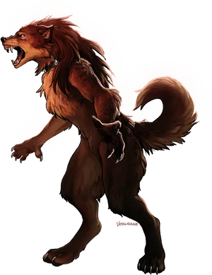Ferocious Werewolf Artwork PNG