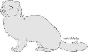 Ferret Line Art Illustration PNG image