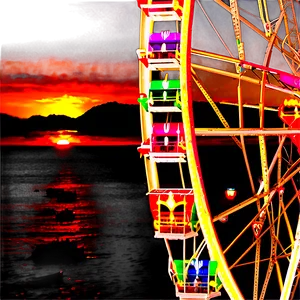 Ferris Wheel Sunset Romance Png 06122024 PNG image