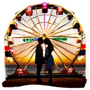 Ferris Wheel Sunset Romance Png 06122024 PNG image