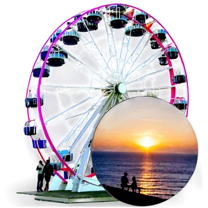 Ferris Wheel Sunset Romance Png 06122024 PNG image