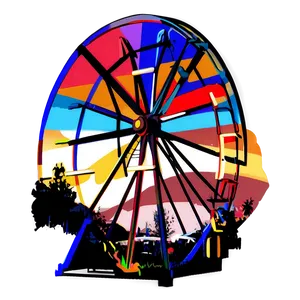 Ferris Wheel Sunset Silhouette Png 06122024 PNG image