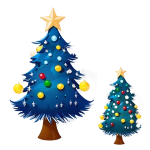 Festal Cute Christmas Tree Cartoon Png Ifm PNG image