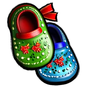 Festive Baby Shoes PNG 06262024