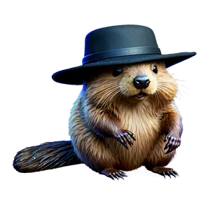 Festive Beaver With Hat Png Euy72 PNG image
