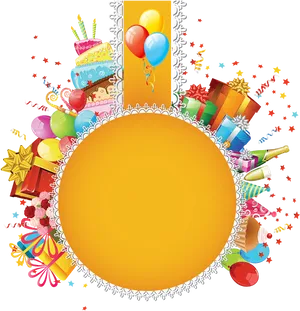 Festive Birthday Background Template PNG image