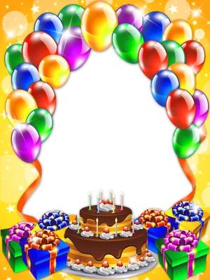 Festive Birthday Frame PNG image