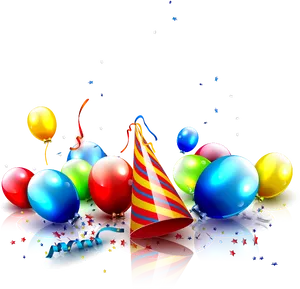 Festive Birthday Party Hatsand Balloons PNG image