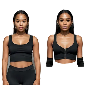 Festive Black Crop Top PNG 06282024