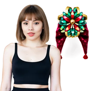 Festive Black Crop Top PNG 06282024