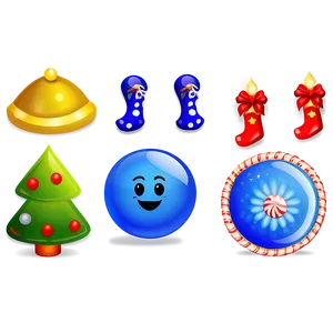 Festive Blue Emojis PNG Pack Lnw