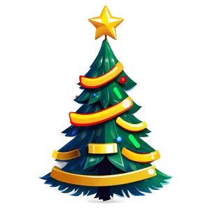 Festive Cartoon Christmas Tree Png Ecx PNG image