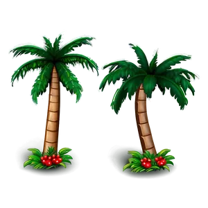 Festive Cartoon Palm Tree PNG 06212024