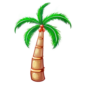 Festive Cartoon Palm Tree PNG 3