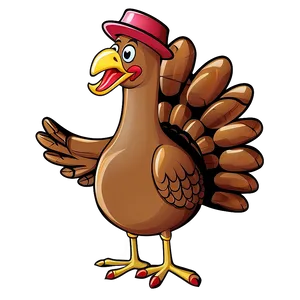 Festive Cartoon Turkey Drawing Png 06262024 PNG image