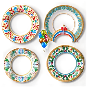 Festive Celebration Plates PNG Svx46 PNG