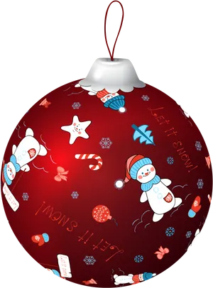 Festive Christmas Ball Decoration PNG image