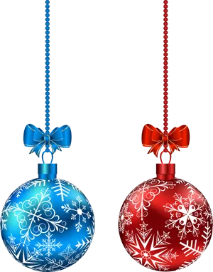 Festive Christmas Ballswith Bows PNG image