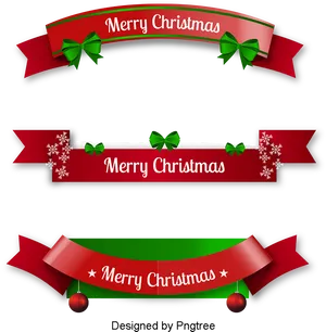 Festive Christmas Banner Set PNG image