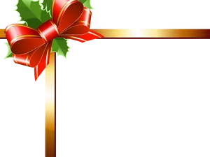 Festive Christmas Borderwith Red Bow PNG image