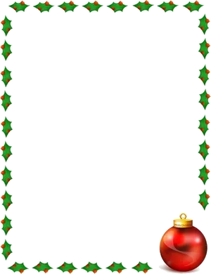 Festive Christmas Borderwith Red Ornament PNG image