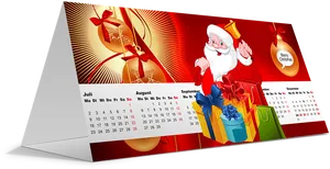 Festive Christmas Calendar Desk PNG image