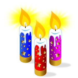 Festive Christmas Candles Glowing PNG image