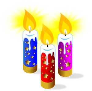Festive Christmas Candles Glowing