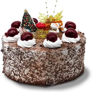 Festive Christmas Chocolate Cake PNG image