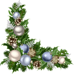 Festive Christmas Corner Border PNG image