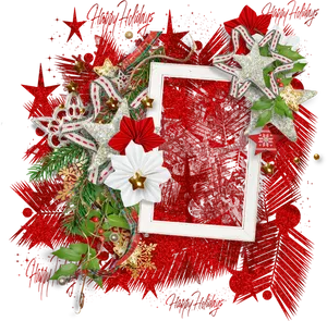 Festive Christmas Frame Decoration PNG image