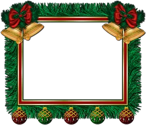 Festive Christmas Framewith Bellsand Ornaments PNG image