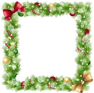 Festive Christmas Framewith Bowsand Ornaments.png PNG image