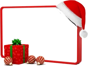 Festive Christmas Framewith Giftsand Ornaments PNG image