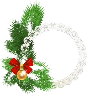 Festive Christmas Framewith Golden Bell PNG image