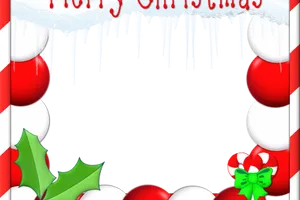 Festive Christmas Framewith Icicles PNG image