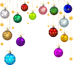 Festive Christmas Ornaments Clipart PNG image