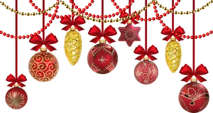 Festive Christmas Ornaments Decoration PNG image