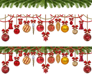 Festive Christmas Ornaments Decoration PNG image