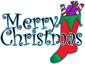 Festive Christmas Stocking Illustration PNG image