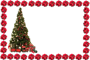 Festive Christmas Tree Frame PNG image