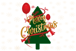 Festive Christmas Tree Greeting PNG image