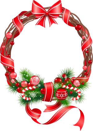 Festive Christmas Wreath Decoration PNG image