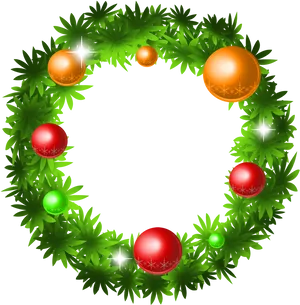 Festive Christmas Wreathwith Ornaments PNG image