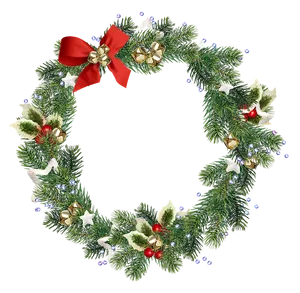 Festive Christmas Wreathwith Red Bow PNG image