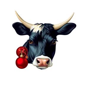 Festive Cow Face PNG 06212024