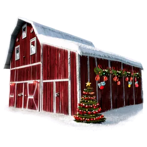Festive Decorated Barn PNG 06122024