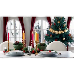 Festive Dining Room Decorations Png 06262024 PNG image