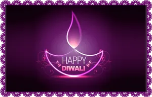 Festive Diwali Greeting Card PNG image